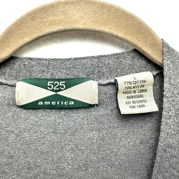 525 America L Large Varsity Cardigan Sweater Longline Colorblock Pockets - Picture 5 of 8